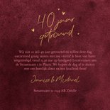 Jubileumfeest uitnodiging 40 jaar getrouwd velvet robijn 3