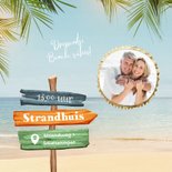 Jubileumfeest wegwijzers strand tropisch hout feestje 2