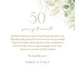 Jubileumkaart 50 jaar met foliedruk en botanische takjes 3