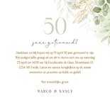 Jubileumkaart 50 jaar met foliedruk en botanische takjes 3