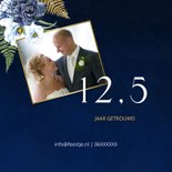 jubileumkaart blauwe pioenroos goud 2