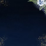 jubileumkaart blauwe pioenroos goud Achterkant