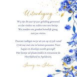 Jubileumkaart Delfts blauw goud uitnodiging 3