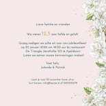 Jubileumkaart huwelijk witte bloesem op groen fluweel 3