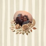 Jubileumkaart klassiek met foto en bloemen 2