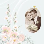 Jubileumkaart met bruidsbloemen in pastel 2