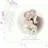 Jubileumkaart paarse seringen 2