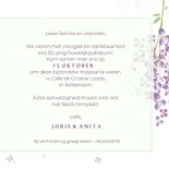 Jubileumkaart paarse seringen 3