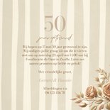 Jubileumkaart stijlvol jaartallen met bloemen en strepen 3