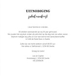 Jubileumkaart uitnodiging hip met houten wegwijzers en foto 3