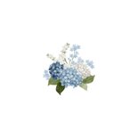 Jubileumkaart uitnodiging stijlvol hortensia's bloemen blauw Achterkant