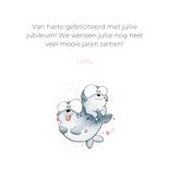 Jubileumsfelicitatie zeehondjes seal it with a kiss 3