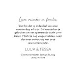 Kaartje dresscode minimalistisch met cirkeltjes Achterkant