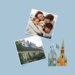 Kerst verhuiskaart huisjes in de sneeuw 2