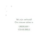 Kerst-verhuiskaart kerstdorpje met verhuiswagen 2