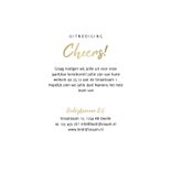 Kerstborrel proostende glazen met gouden cheers 3