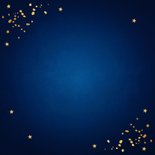Kerstborrel uitnodiging blauw goudlook confetti Achterkant
