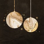 Kerstborrel uitnodiging met marmer kerstballen 2
