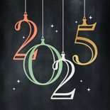 Kerstkaart 2025 stijlvolle kerstballen 2