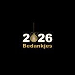 Kerstkaart 2026 bedankjes goud Achterkant