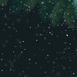 Kerstkaart 2026 gouden kerstballen groene takken Achterkant