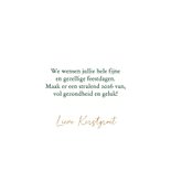 Kerstkaart 2026 met kerstballen in goud 3