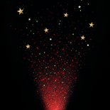 Kerstkaart 2026 rood sprankelende sterren 2