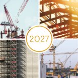 Kerstkaart '2027' met 4 foto's vierkant 2