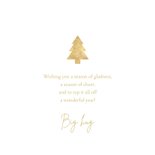 Kerstkaart "a merry Christmas to you!" met gouden kerstboom 3