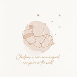 Kerstkaart baby's first christmas lijntekening 2