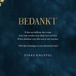 Kerstkaart bedankt fijne feestdagen goud sterren 3
