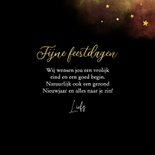 Kerstkaart beste wensen typografie goud kerstbal champagne 3