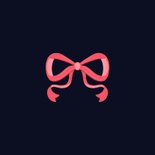 Kerstkaart blauw met patroon en strik Achterkant