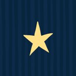 Kerstkaart blauwe streep en roze figuren Achterkant