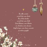 Kerstkaart bloemenkrans met vlinders en hartjes 2