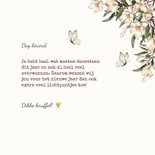 Kerstkaart bloemenkrans met vlinders en hartjes 3