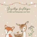 Kerstkaart - Bosdieren met kerstlampjes 3