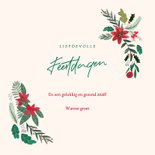 Kerstkaart Botanisch bloemen en schulp rand vierkant 3