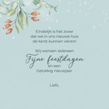 Kerstkaart botanisch met huisjeskaarsen 3