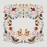 Kerstkaart botanische kerst omlijsting Achterkant