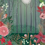  Kerstkaart botanische natuur met foto in kerstbal Achterkant