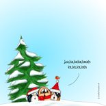 kerstkaart cavia met kerstmuts 2