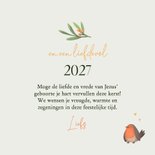 Kerstkaart christelijk kerstkrans roodborstje hartjes  3