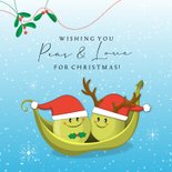 Kerstkaart christmas greetings funny sweet peas & love  2