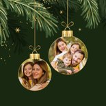 Kerstkaart dennentakken goud merry christmas 2