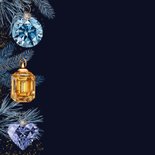 Kerstkaart edelstenen als kerstbal  2