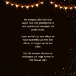 Kerstkaart eigen foto knuffel lichtgevende hartjes pinguïn 3