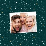 Kerstkaart fijne feestdagen sterren goud foto 2