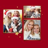Kerstkaart foto goud merry christmas sterren  2