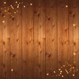 Kerstkaart foto hout kerstkrans confetti goudlook 2